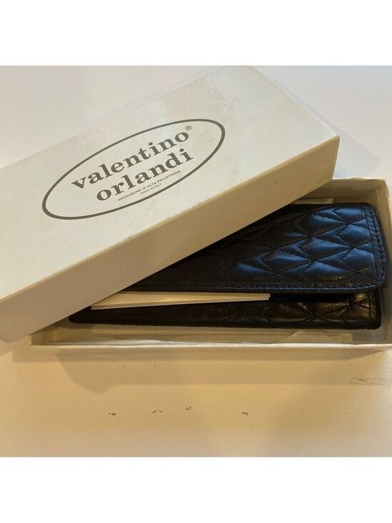 Valentino Orlandi Handbags - Vintage Valentino Orlandi genuine leather key and card older wallet black gold